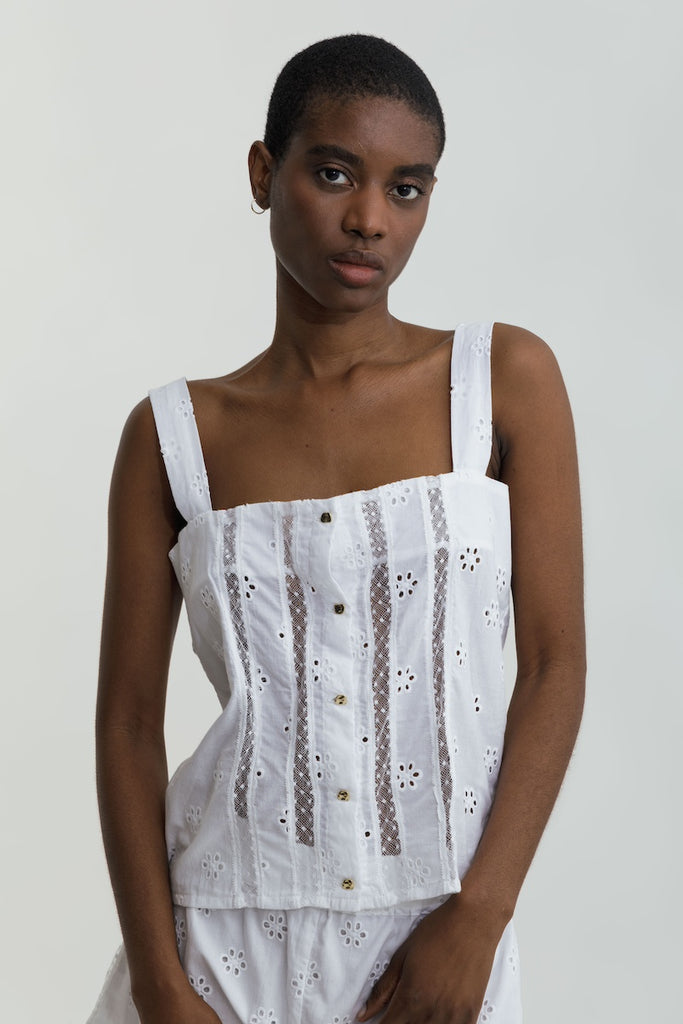 Top CHERYL Broderie Anglaise